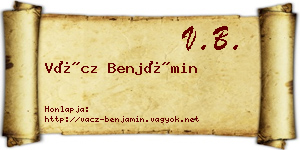 Vácz Benjámin névjegykártya