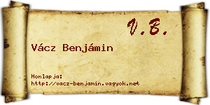 Vácz Benjámin névjegykártya