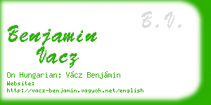 benjamin vacz business card